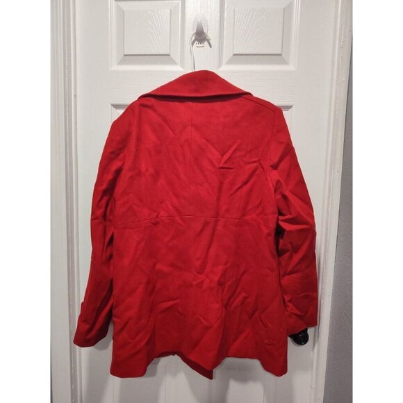 New York & Company Peacoat Womens Size 18 Red Wool Blend Double-Breasted Jacket - Picture 2 of 12
